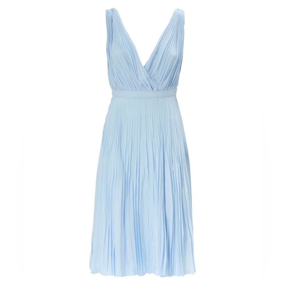 Prada Baby Blue Pleated Dress Size IT40/US4 (NWT)